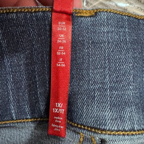 Spanx 1X High Rise Denim Jeggings Blue Stretch Skinny Ankle Plus Size - Picture 5 of 8